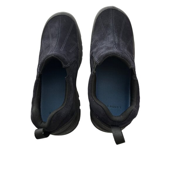 Land’s End Suede Mocs Navy Blue Slip On Shoes Embroidered Size 8.5 - Picture 5 of 9